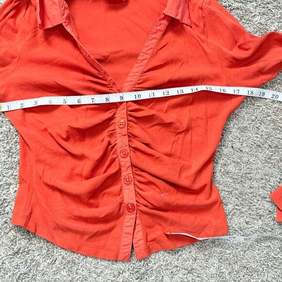 Maeve Orange Knit Top With Rouging - Picture 4 of 5